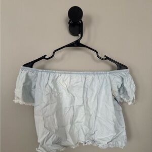 Bershka Denim Collection Light Blue Top